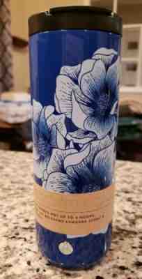 NEW STARBUCKS STAINLESS STEEL VACUUM INSULATED 16 OZ BLUE FLORAL TUMBLER 2019! - Sold on eBay Nov, 15th 2019 for $32.90