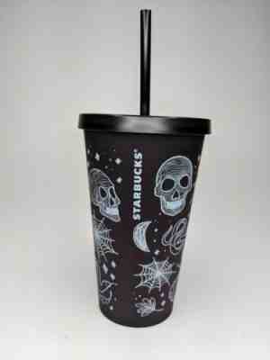 Starbucks Halloween 2019 Skull Pumpkin Spider Tumbler - 16 Oz. Purple Black - Sold on eBay Nov, 15th 2019 for $50.00