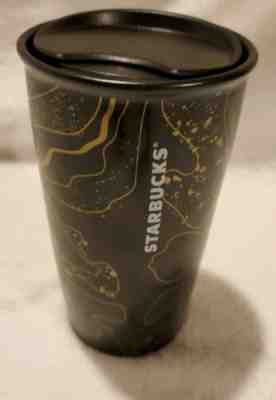 New Starbucks Black Gold Double Wall 12 fl oz Ceramic Traveler Tumbler - Sold on eBay Nov, 15th 2019 for $30.00