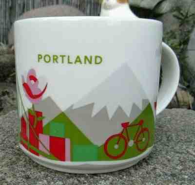 Portland Oregon Starbucks You Are Here Collection Mug Bicycle Bridge Roses 2013  - Sold on eBay Nov, 14th 2019 for $24.99