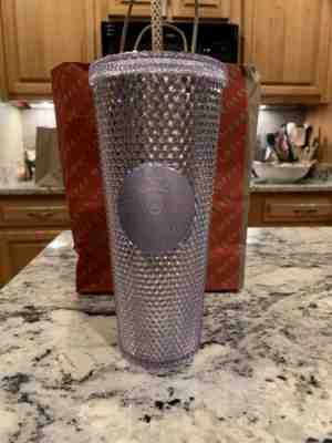 NEW STARBUCKS 2019 Platinum Studded Cold Cup Tumbler Winter Holiday NEW - Sold on eBay Nov, 14th 2019 for $23.99