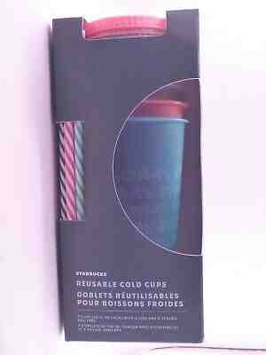 New Starbucks 2019 Holiday Christmas Reusable 24 oz  COLD Cups with Straws - Sold on eBay Nov, 14th 2019 for $39.00