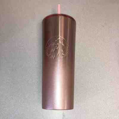 STARBUCKS 2019 Cold Cup Rose Gold Tumbler WINTER HOLIDAY 16 oz - Sold on eBay Nov, 14th 2019 for $34.00
