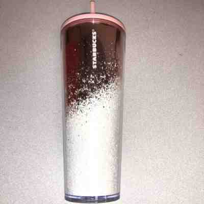 Starbucks Holiday 2019 Mirror Glitter Rose Gold Glitter Cold Cup Tumbler 24 oz - Sold on eBay Nov, 14th 2019 for $43.00