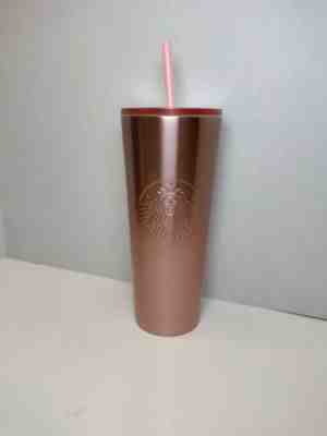 RARE New Starbucks 2019 Rose Gold Metallic Travel Tumbler Stainless 24oz Glitter - Sold on eBay Nov, 14th 2019 for $39.95