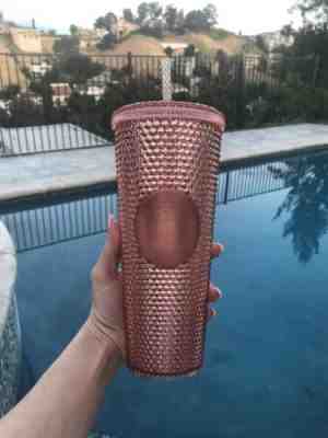 Starbucks 2019 Rose Gold Pink Radiant Iridescent Sparkling Jeweled 24oz Tumbler - Sold on eBay Nov, 14th 2019 for $55.00