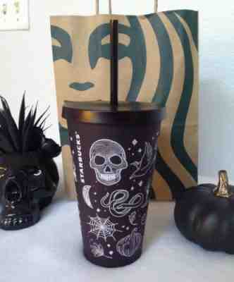 Starbucks Halloween 2019 Skull 16 Oz Tumbler Cup Purple/Black Limited Edition - Sold on eBay Nov, 14th 2019 for $55.92