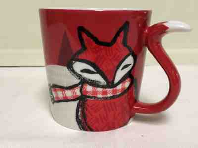 Starbucks Coffee 2016 Red Fox Tail Mug Cup 12oz Holiday Christmas Scarf Winter - Sold on eBay Nov, 14th 2019 for $24.00