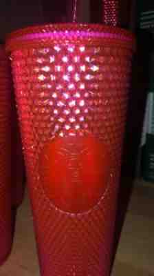 NEW STARBUCKS  2019  Neon Pink Studded Cold Cup Tumbler WINTER HOLIDAY 24 oz - Sold on eBay Nov, 14th 2019 for $23.50