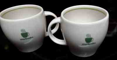 2 Starbucks 2003 Barista Coffee Cups Mug Green White Abbey Espresso Cup Mug 6 oz - Sold on eBay Nov, 14th 2019 for $24.00