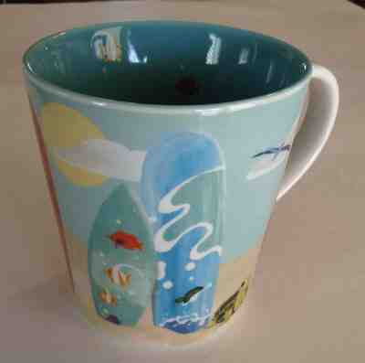 Starbucks Coffee Mug Hawaii Surf Board Beach Shark Turtle 11 oz Bone China 2010  - Sold on eBay Nov, 14th 2019 for $18.95