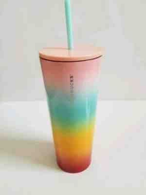 Starbucks Stainless Steel Pride Rainbow Cold Cup Tumbler 24oz Venti NEW SOLD OUT - Sold on eBay Nov, 14th 2019 for $29.95