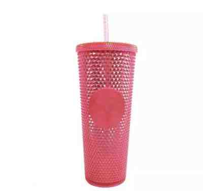 STARBUCKS Neon Hot Pink Studded Cold Cup Tumbler WINTER HOLIDAY 2019 24 oz NEW - Sold on eBay Nov, 14th 2019 for $45.00