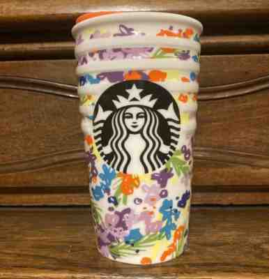 Starbucks Double Wall Tumbler Floral Flowers Travel Mug 10oz 2016 - Sold on eBay Nov, 14th 2019 for $29.20