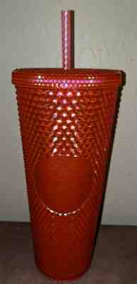 STARBUCKS 2019 Neon Pink Studded Cold Cup Tumbler WINTER HOLIDAY 24 oz - Sold on eBay Nov, 14th 2019 for $24.60