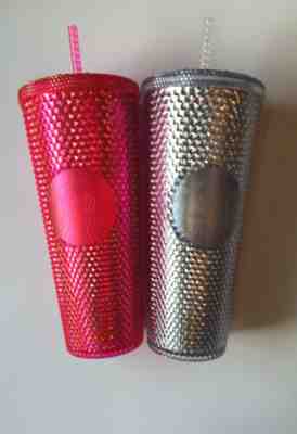 NEW STARBUCKS 2019 Venti Bling PINK ONLY Studded Cold Cup Tumbler WINTER HOLIDAY - Sold on eBay Nov, 14th 2019 for $30.99