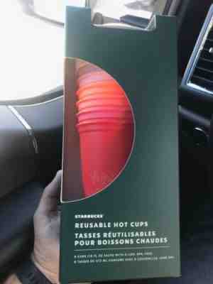 NEW Starbucks 2019 Winter Holiday Christmas Reusable Hot Cups 6 Pack Lids Reds - Sold on eBay Nov, 14th 2019 for $20.50