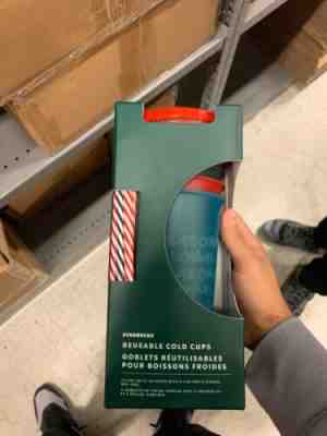 Starbucks 2019 Holiday Christmas Reusable Cold Cups Lids & Straws 24oz 5 Pack - Sold on eBay Nov, 14th 2019 for $20.50