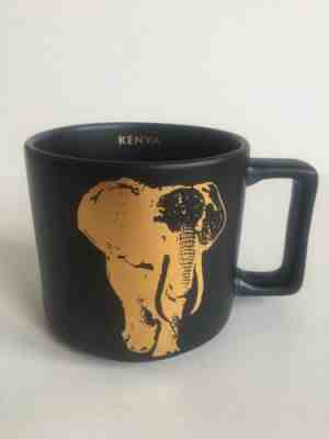 Starbucks Kenya Mug Gold Elephant Black Matte Finish Africa COFFEE Cup 14oz Rare - Sold on eBay Nov, 14th 2019 for $24.99