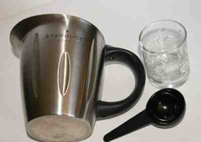Starbucks Stainless Steel Frothing Pitcher Plus Espresso Shot Glasses w/Logo - Sold on eBay Nov, 14th 2019 for $17.99
