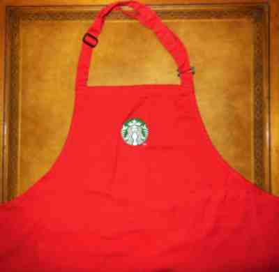  Collectable Official STARBUCKS 2013 Red CHRISTMAS Apron PREOWNED COFFEE BARISTA - Sold on eBay Nov, 14th 2019 for $34.95