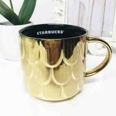 Starbucks beautiful Gold Mermaid Siren Scales 2019 Holiday Mug Authentic New! - Sold on eBay Nov, 14th 2019 for $30.00