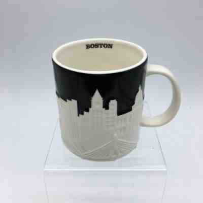 STARBUCKS Coffee 16oz Ceramic Cup MUG 2012 BOSTON WHITE SKYLINE RELIEF New F09 - Sold on eBay Nov, 14th 2019 for $33.33