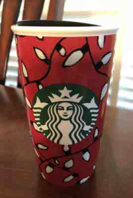 STARBUCKS 12ozs xmas lights mug/tumbler $29 - Sold on eBay Nov, 14th 2019 for $29.00