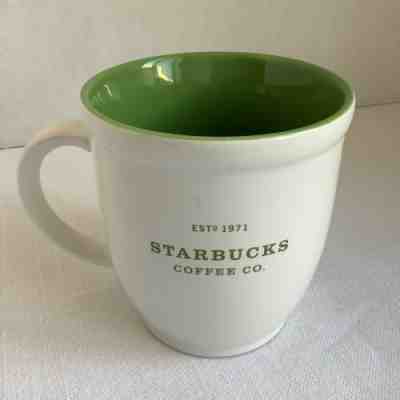 Green And White 2007 Starbucks Mug. 18oz. Green Lettering - Sold on eBay Nov, 14th 2019 for $24.00