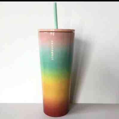 Starbucks Tumbler Summer Collection 2019 Venti 24oz SS Pastel Rainbow  - Sold on eBay Nov, 14th 2019 for $34.88