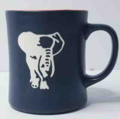 2011 STARBUCKS KENYA 16 OZ ELEPHANT MUG - MATTE BLACK WITH ORANGE INTERIOR