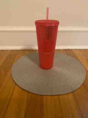 NEW STARBUCKS 2019 Neon Pink Studded Cold Cup Tumbler WINTER HOLIDAY 24 oz - Sold on eBay Nov, 14th 2019 for $32.00