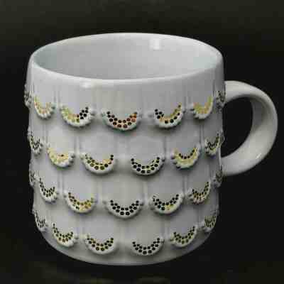 Starbucks 2016 Anniversary Mermaid Scales Siren Gray/Gold 10 Oz. Mug Cup - Sold on eBay Nov, 14th 2019 for $20.00