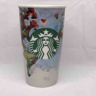 Starbucks Tumbler Barista Art 2015 Ceramic 12oz Cup Kregel Colorful World No Lid - Sold on eBay Nov, 13th 2019 for $21.99