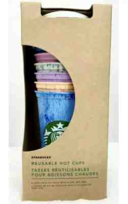 RARE NEW Starbucks Reusable Hot Cups 6 Cups With Lids Summer 2019 - Sold on eBay Nov, 11th 2019 for $24.99