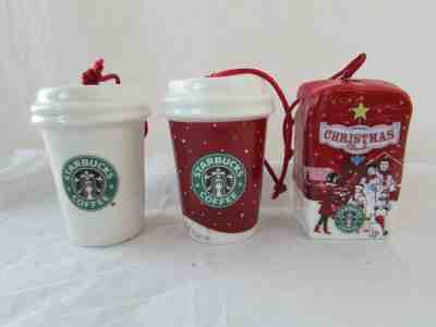 2007 Starbucks Cups Bag of Coffee Christmas Ornaments Lot Set - Sold on eBay Nov, 10th 2019 for $16.99