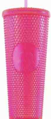 NEW STARBUCKS 2019 HOLIDAY Neon Pink Studded Cold Cup Tumbler 24 Oz. In Hand!! - Sold on eBay Nov, 8th 2019 for $29.99