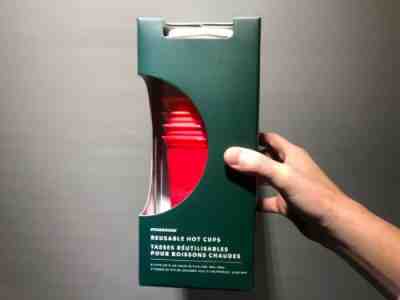 NEW Starbucks 2019 Winter Holiday Christmas Reusable Hot Cups 6 Pack Lids Reds - Sold on eBay Nov, 7th 2019 for $23.00