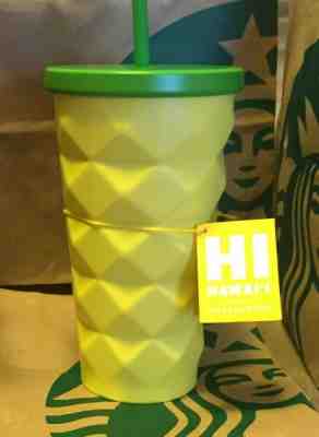 New Starbucks Hawaii Pineapple Grande 16 oz. Metal Tumbler Cold CUP Mug - Sold on eBay Nov, 7th 2019 for $40.00