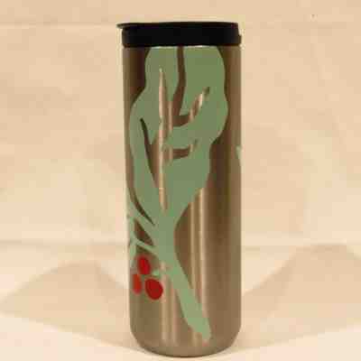 Starbucks Coffee Stainless Travel Cup Mug 16 Oz Holly Christmas 2018 Holiday  - Sold on eBay Nov, 7th 2019 for $17.79