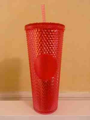 STARBUCKS 2019 Holiday Limited Edition Neon Pink Studded Cold Cup Tumbler 24 oz - Sold on eBay Nov, 7th 2019 for $34.99