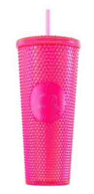 One Holiday Starbucks 2019 Venti Bling Iridescent Hot PINK Studded Cup Tumbler - Sold on eBay Nov, 7th 2019 for $39.99