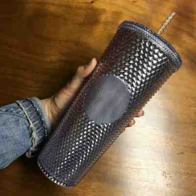 Starbucks 2019 BLING PLATINUM Studded Tumbler Venti 24oz Holiday ON HAND - Sold on eBay Nov, 7th 2019 for $39.77