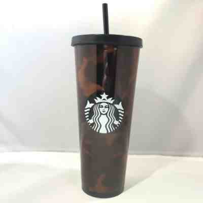 Starbucks Venti 24oz Tortoise Shell Acrylic Tumbler  Cold Cup Animal Print Brown - Sold on eBay Nov, 7th 2019 for $37.00
