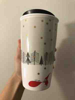 Starbucks Coffee 2018Christmas Snow Scene Santa 12oz Double Wall Ceramic Tumbler - Sold on eBay Nov, 7th 2019 for $29.95