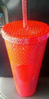 NEW STARBUCKS 2019 Neon Pink Studded Cold Cup Tumbler WINTER HOLIDAY 24 oz - Sold on eBay Nov, 7th 2019 for $35.00