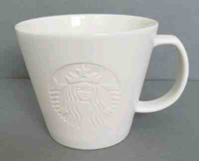 STARBUCKS 2015 MATTE WHITE EMBOSSED LOGO 12 OZ COLLECTIBLE COFFEE MUG - Sold on eBay Nov, 7th 2019 for $23.95