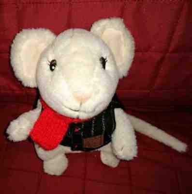Starbucks MOUSE White Soft 7in Plush Black w/Gray Stripes Vest Red Scarf 2010 - Sold on eBay Nov, 7th 2019 for $15.99
