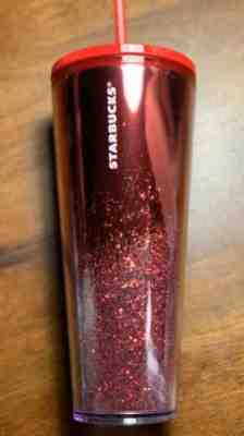 STARBUCKS 2019 Holiday Limited Edition Red Confetti Cascading Glitter Tumbler - Sold on eBay Nov, 7th 2019 for $49.95