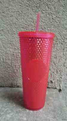NEW STARBUCKS 2019 Neon Pink Studded Cold Cup Tumbler Christmas HOLIDAY On Hand - Sold on eBay Nov, 7th 2019 for $49.99